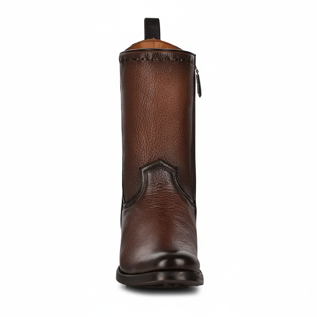 Front profile view of Cuadra Maple Deer Laser & Woven Round Boot
