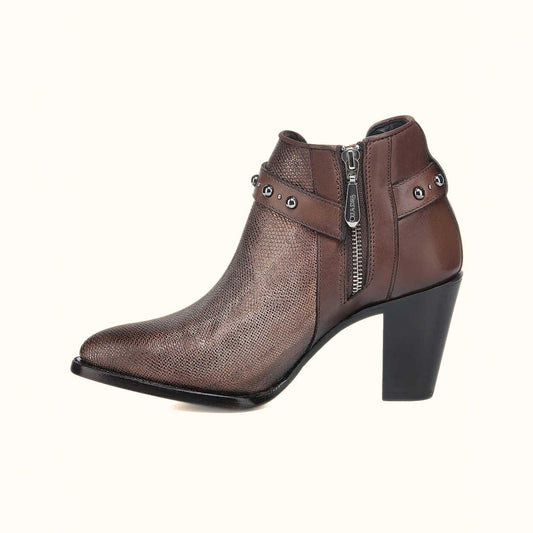 Cuadra Gold Carunga Python Leather Ankle Bootie for Women side view
