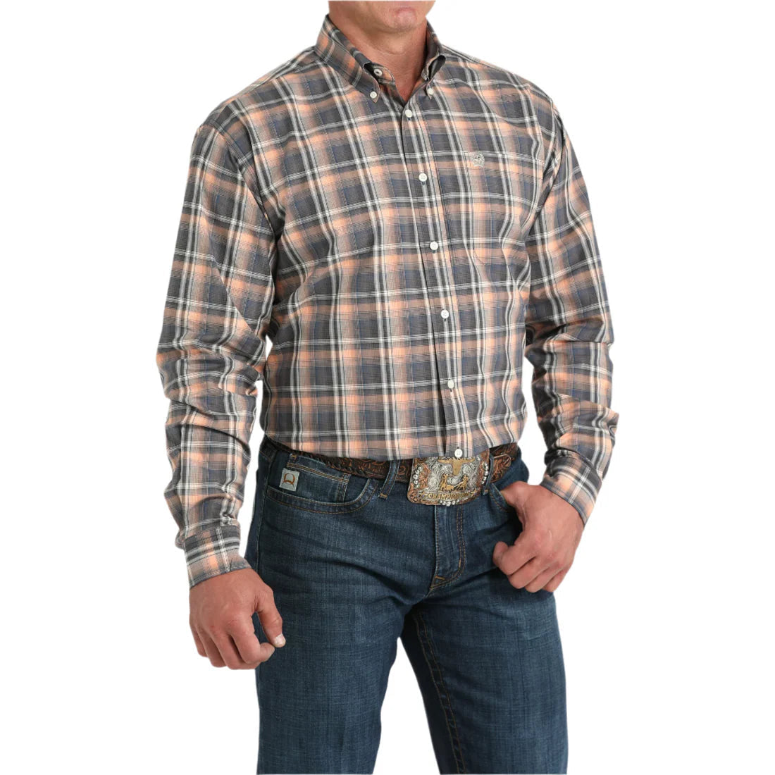 Multi Color Plaid Print Button Down Shirt