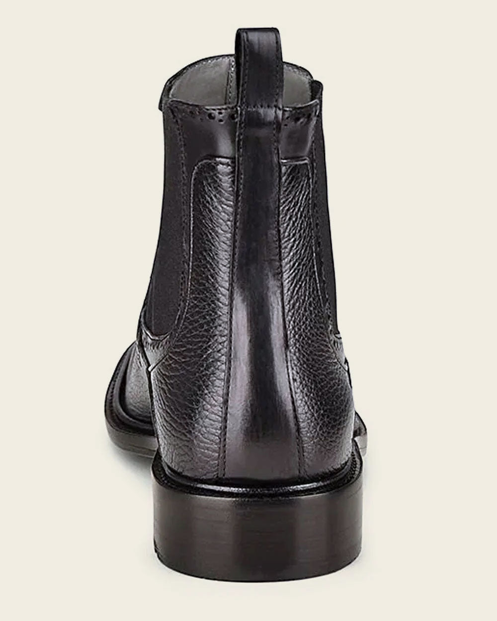 Bota de vestir de cuero de venado negro hecha a mano