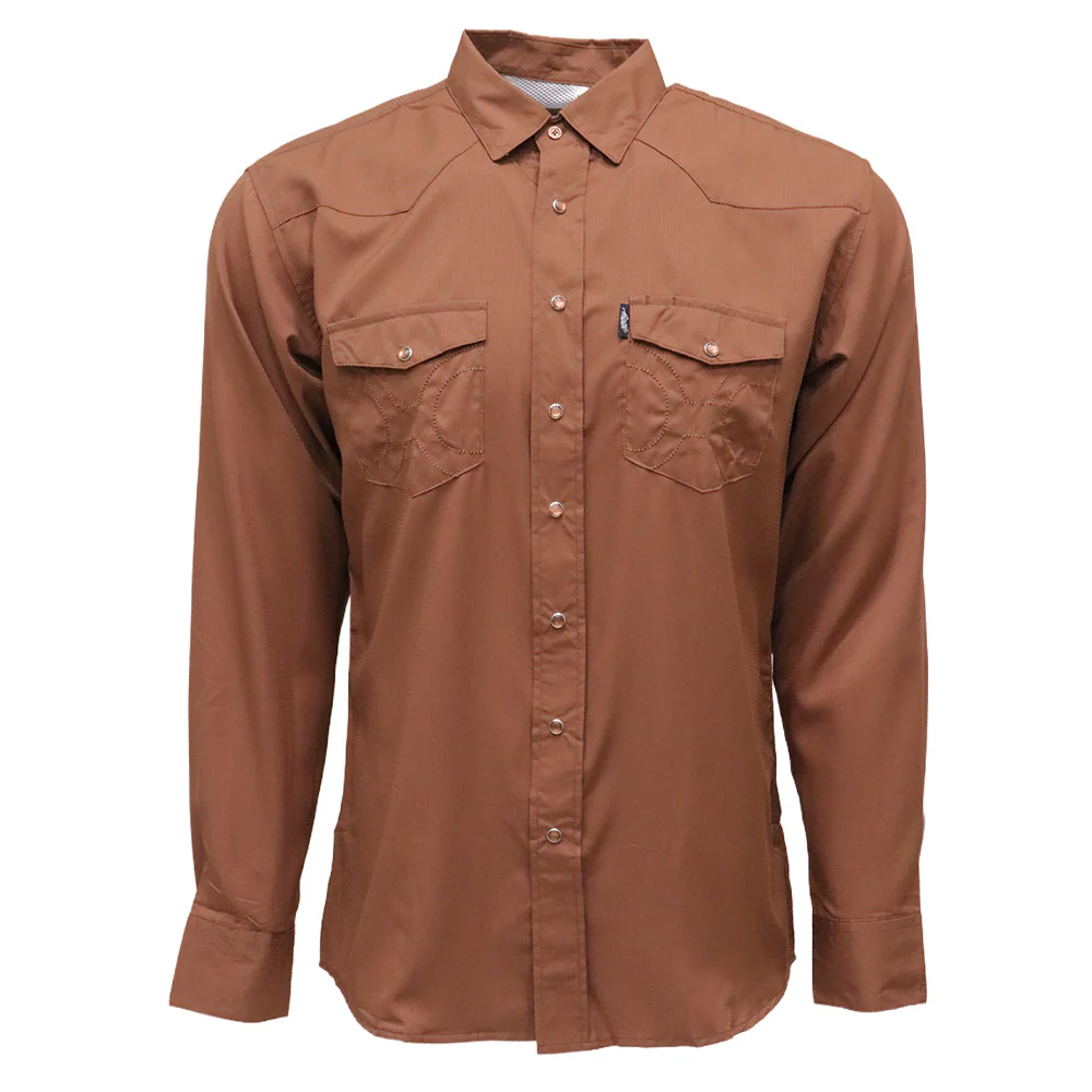 Hooey Sol Brownout Long Sleeve Pearl Snap Shirt front view