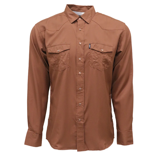 Hooey Sol Brownout Long Sleeve Pearl Snap Shirt front view