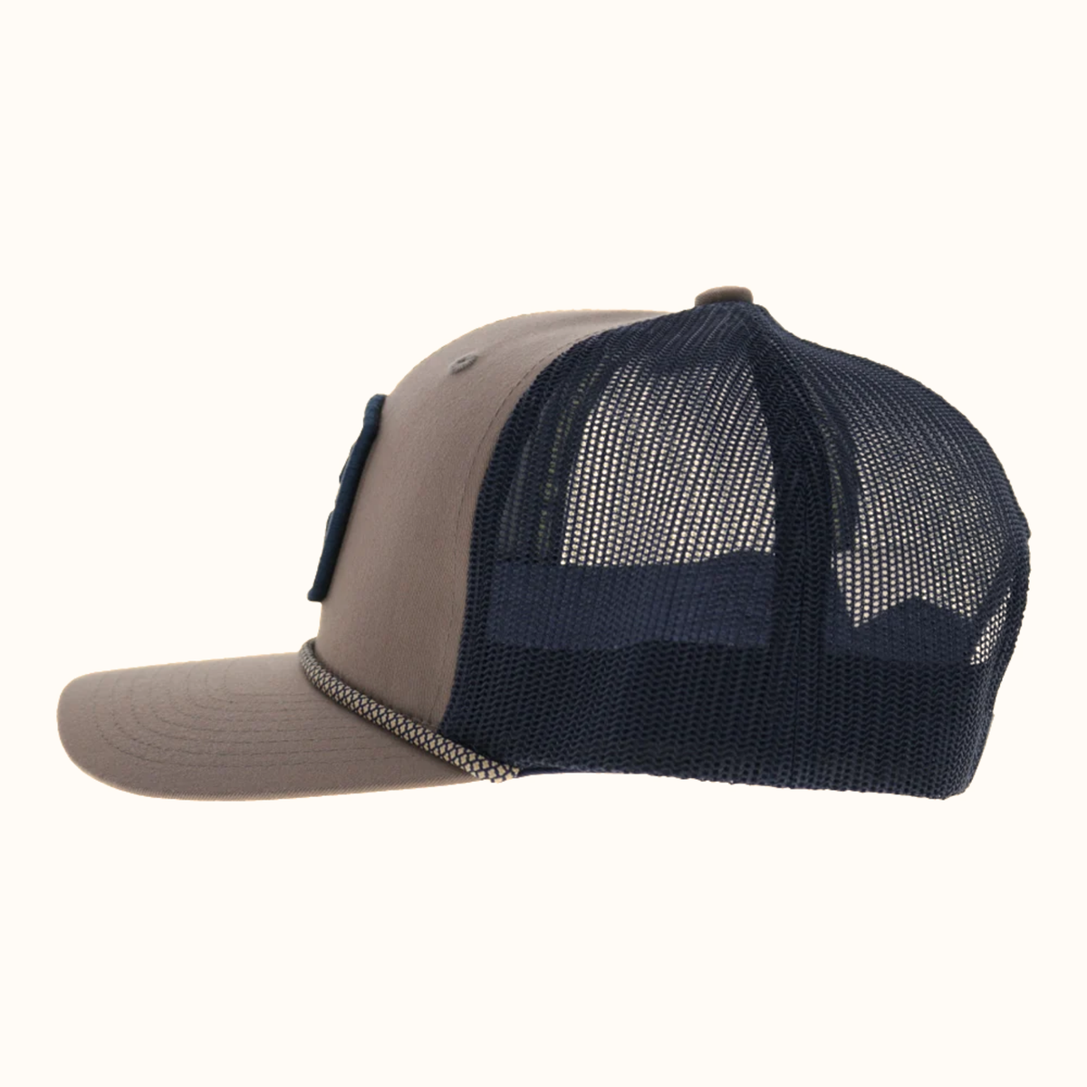 Hooey Zenith Trucker Hat navy mesh back and adjustable snapback side view