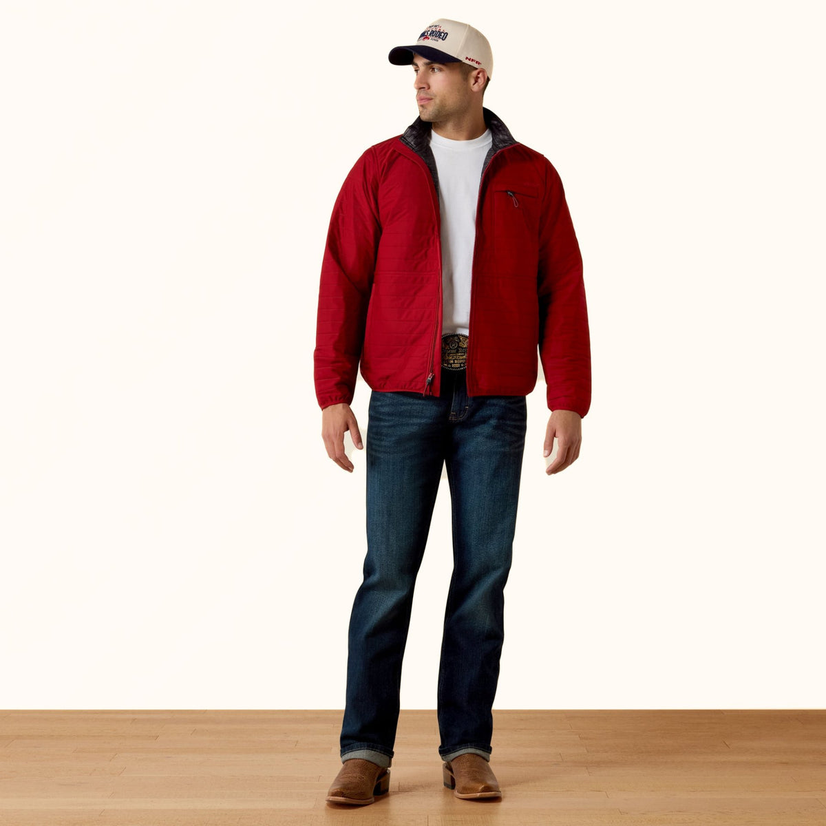 Ariat Wylie Water-Resistant Jacket in red men’s front full view
