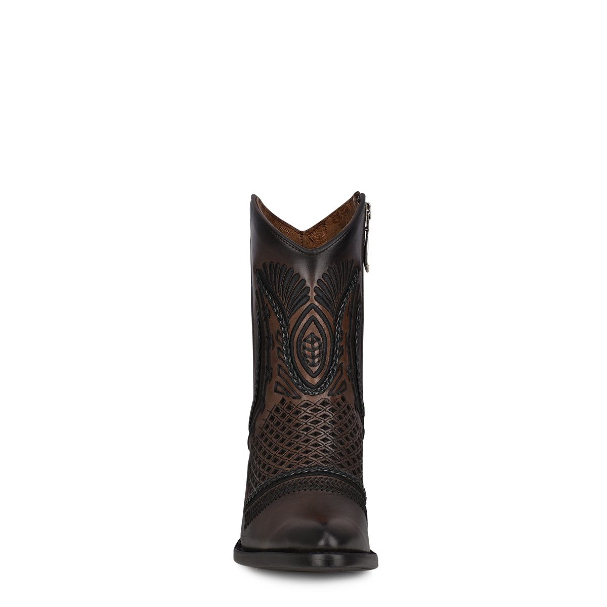 Artisan Embroidered Leather Ankle Booties