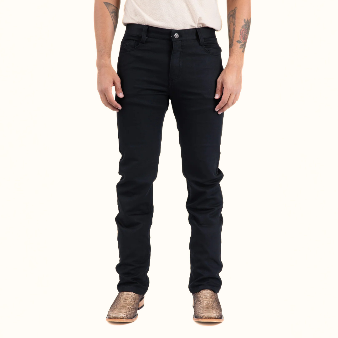 Platini Slade Relaxed Fit Pants in jet black front view