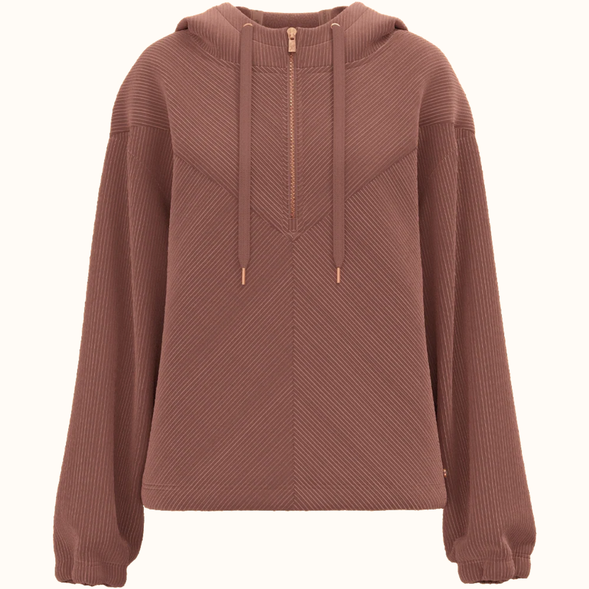 Hooey Cowgirl Corduroy 1/4 Zip Hoodie in maroon front view