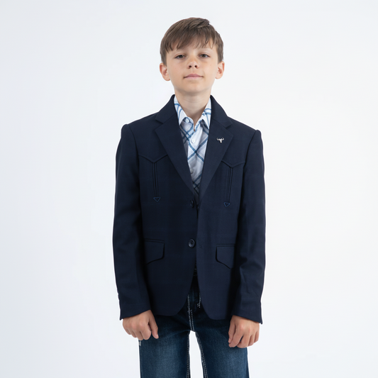 Platini Boys Western Fashion Navy Blazer front view