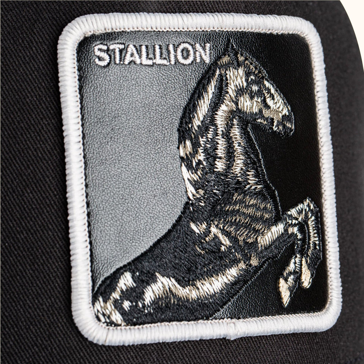 Goorin Bros. Stallion Trucker Hat black mesh patch view