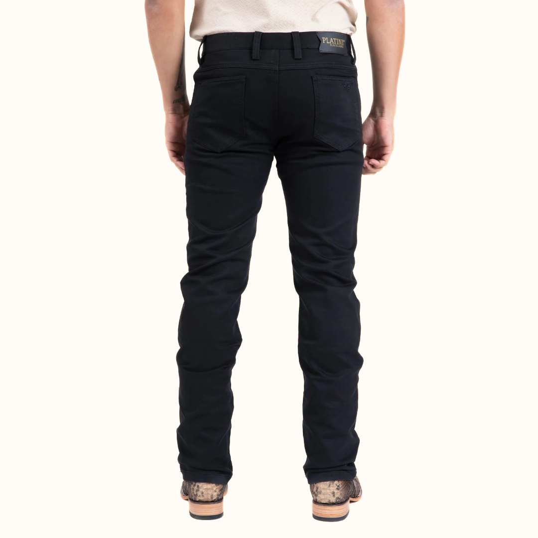 Platini Slade Relaxed Fit Pants in jet black back view