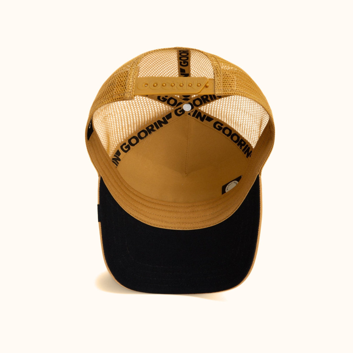 Goorin Bros. Badlands Scorpion amber trucker hat bottom view