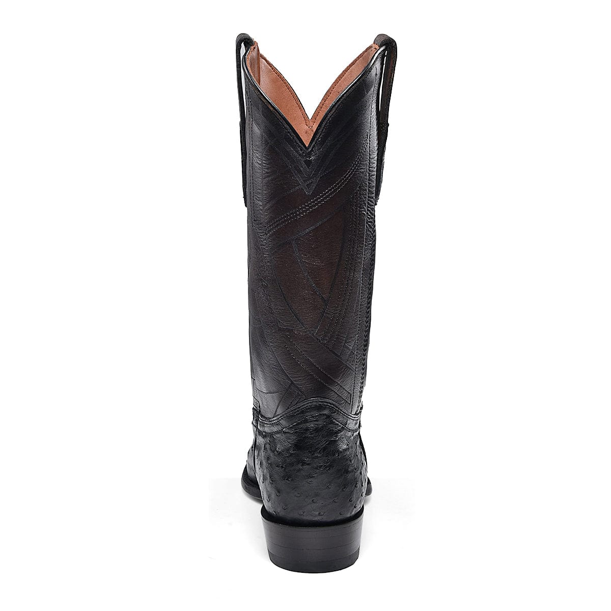 Black Ostrich Laser & Embroidery Snip Toe