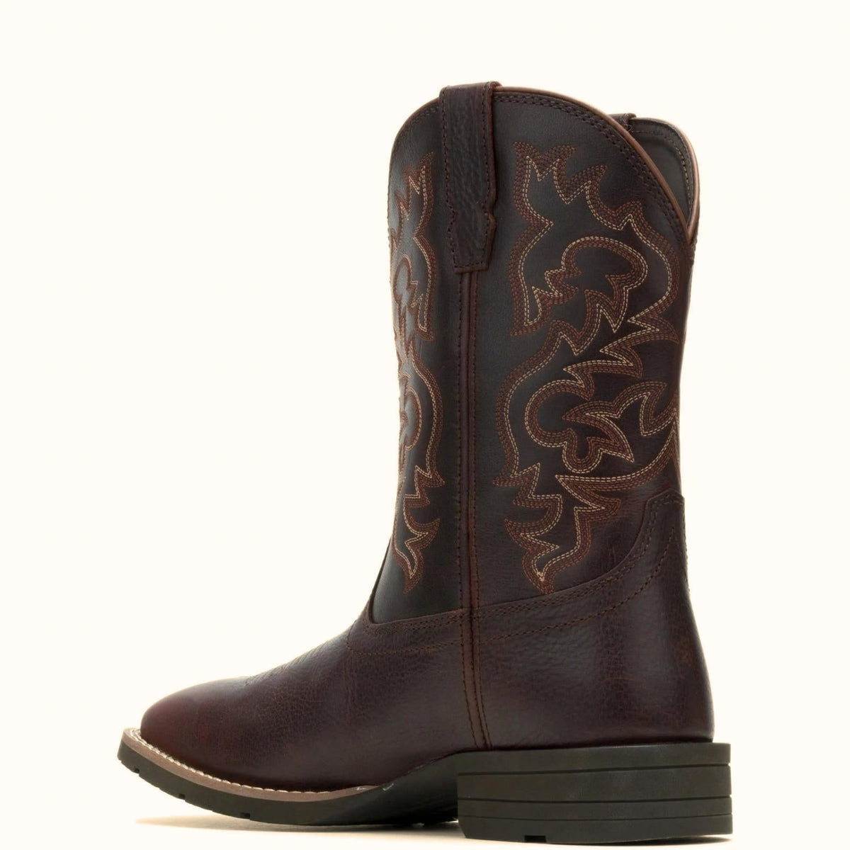 Wolverine Wheatland Saddle Series brown Wellington boot back angle view