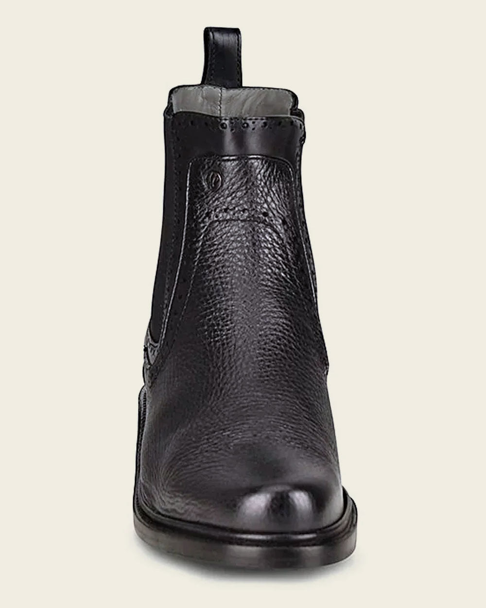 Bota de vestir de cuero de venado negro hecha a mano