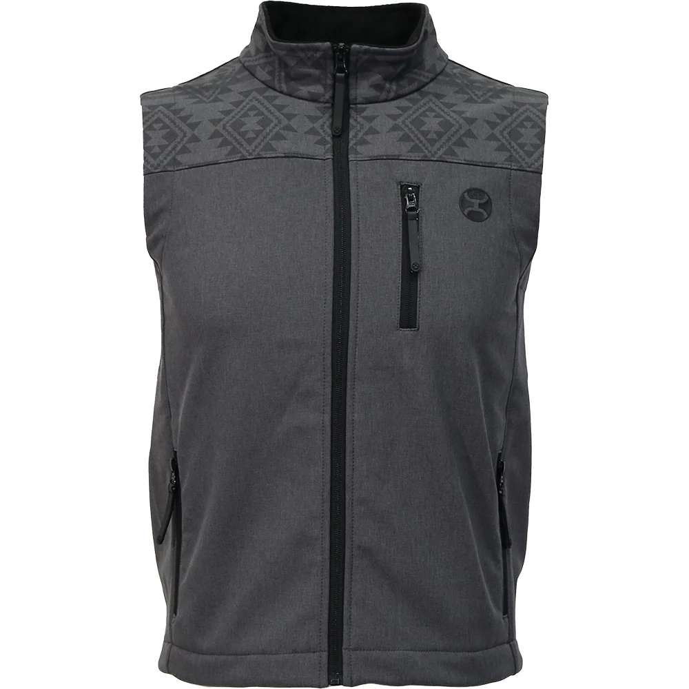Chaleco softshell "Jackson" gris con patrón azteca
