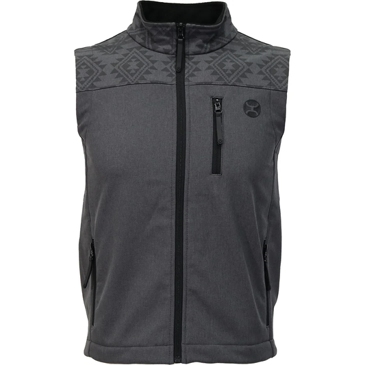 Chaleco softshell "Jackson" gris con patrón azteca