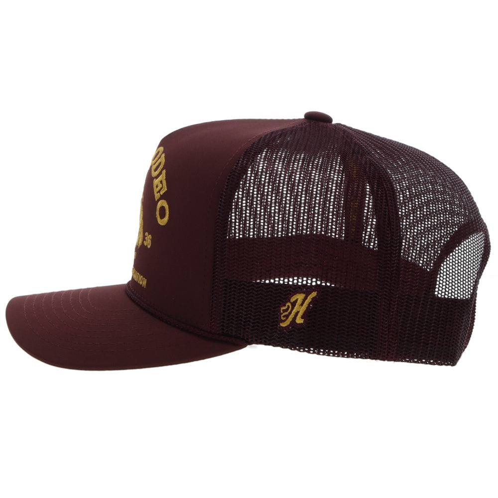 Prorodeo Maroon Hat W/Gold Logo