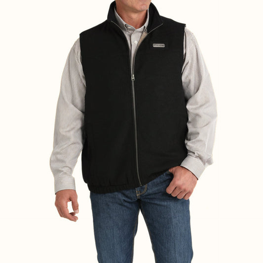 Cinch Men’s Concealed Carry Wooly Black Vest front view