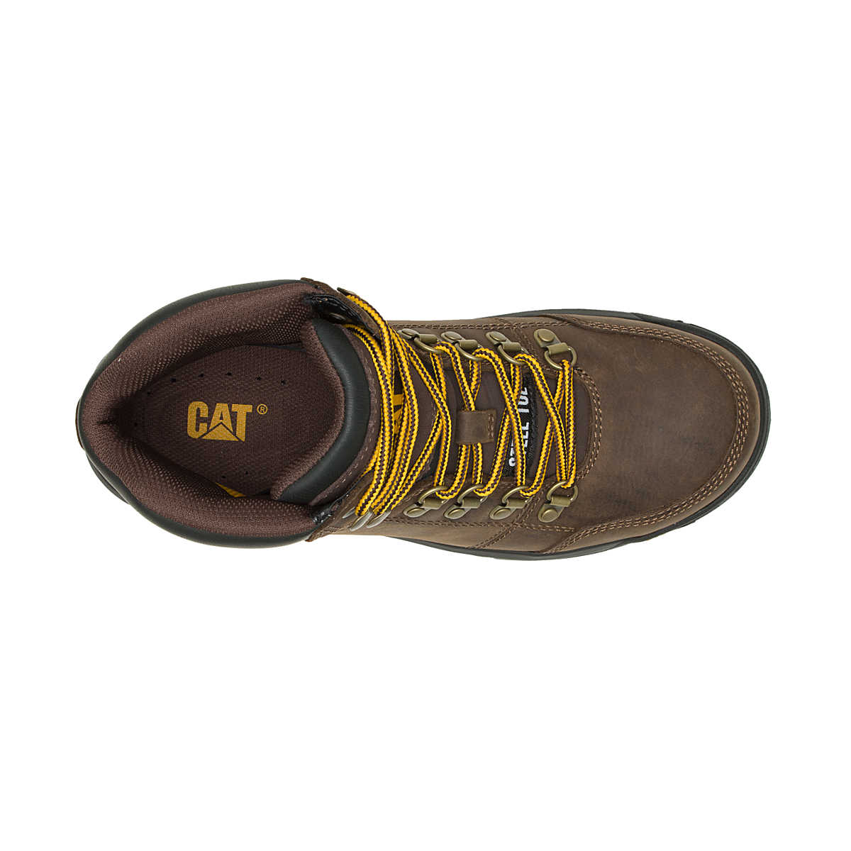 Top view of CAT Outline Steel Toe Work Boot