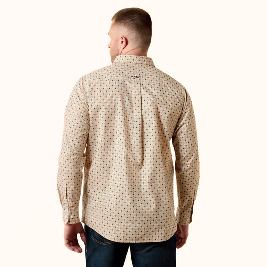 Ariat Team Dusty Classic Fit Shirt tan geometric print back view