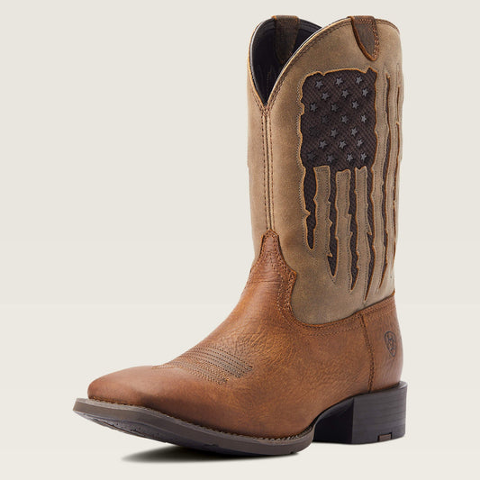 Ariat Sport My Country VentTEK Western Boot with American flag shaft design