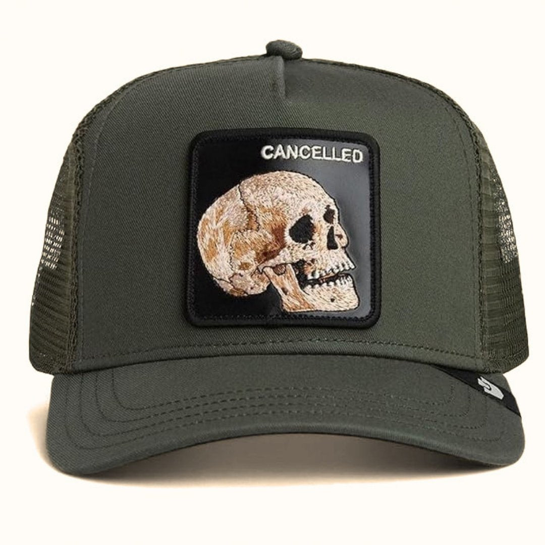 Goorin Bros. The Cancelled Skull Trucker Hat front view