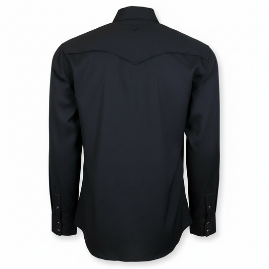 "Sol" Black Long Sleeve Pearl Snap Shirt