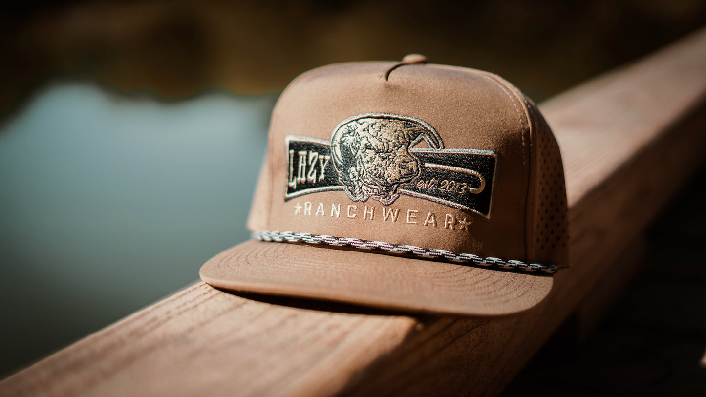 Ranch Tan Diamond Banner Performance Classic Rope Trucker Hat