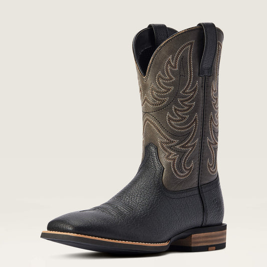 Ariat Everlite Countdown Black Western Boot angle side profile