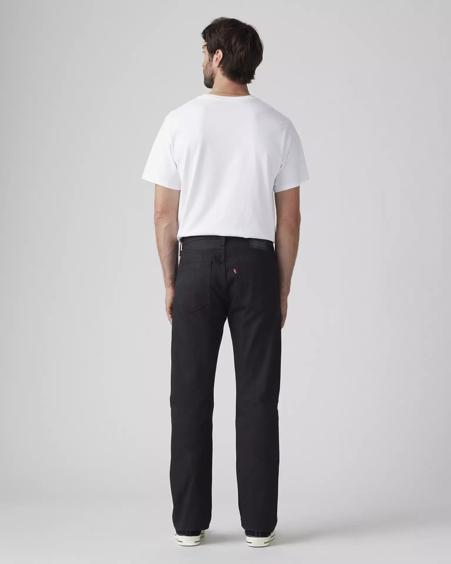 Levi’s 501 Original Shrink-to-Fit Men’s Jeans back view on model in black