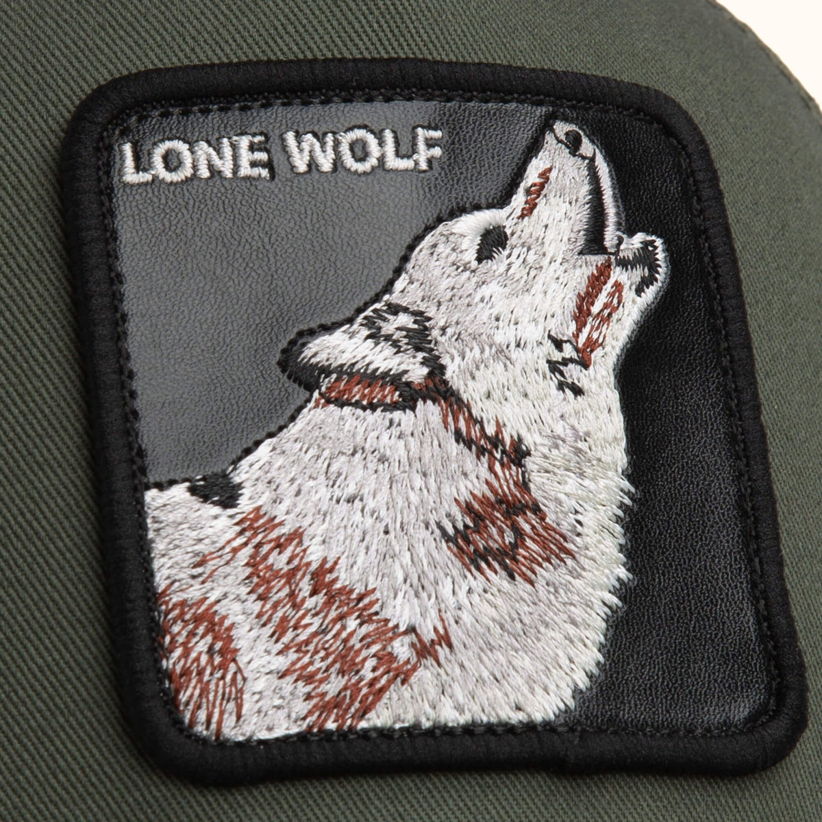 Goorin Bros. Lone Wolf Trucker Hat patch view