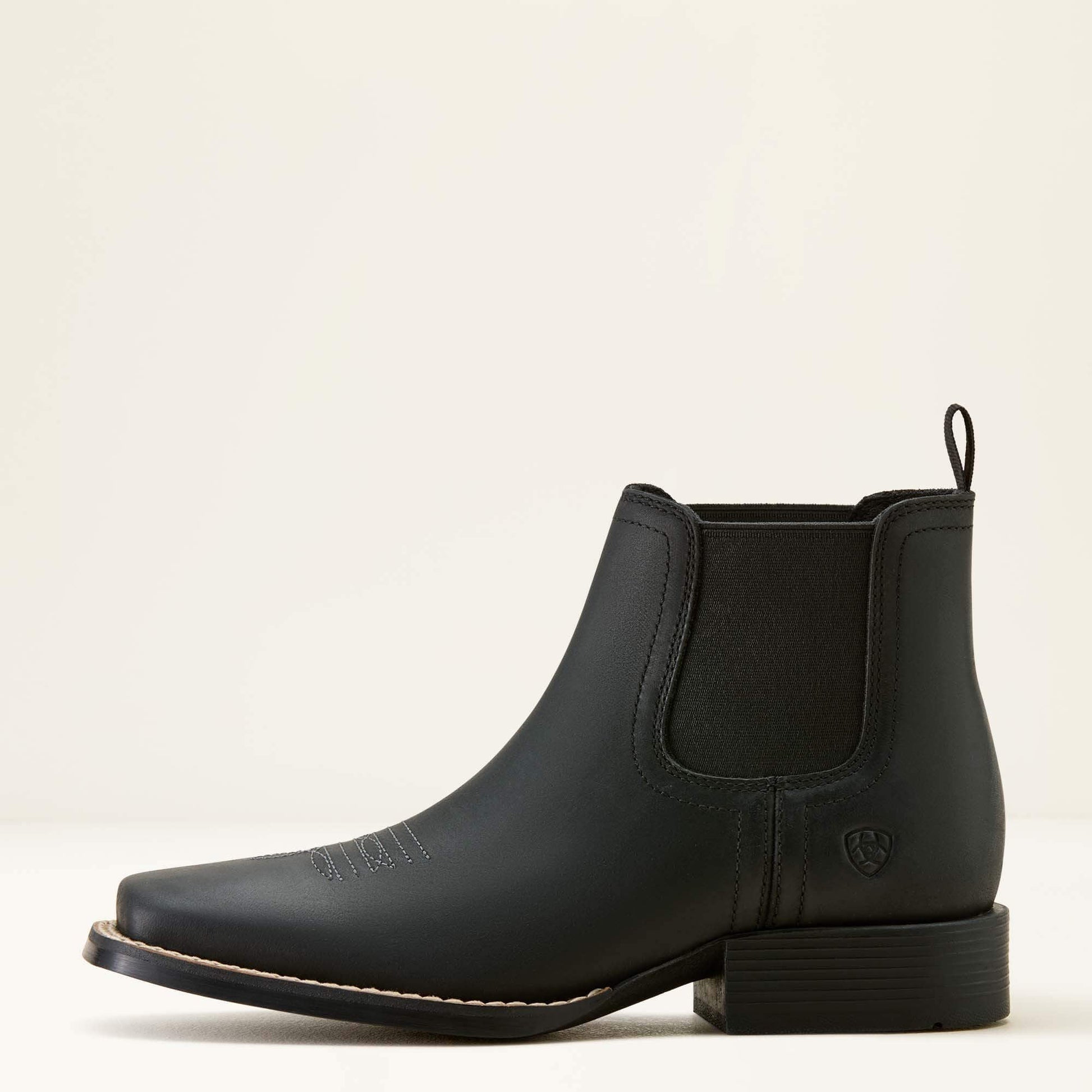 Ariat Booker Chelsea wide square toe western boot side profile