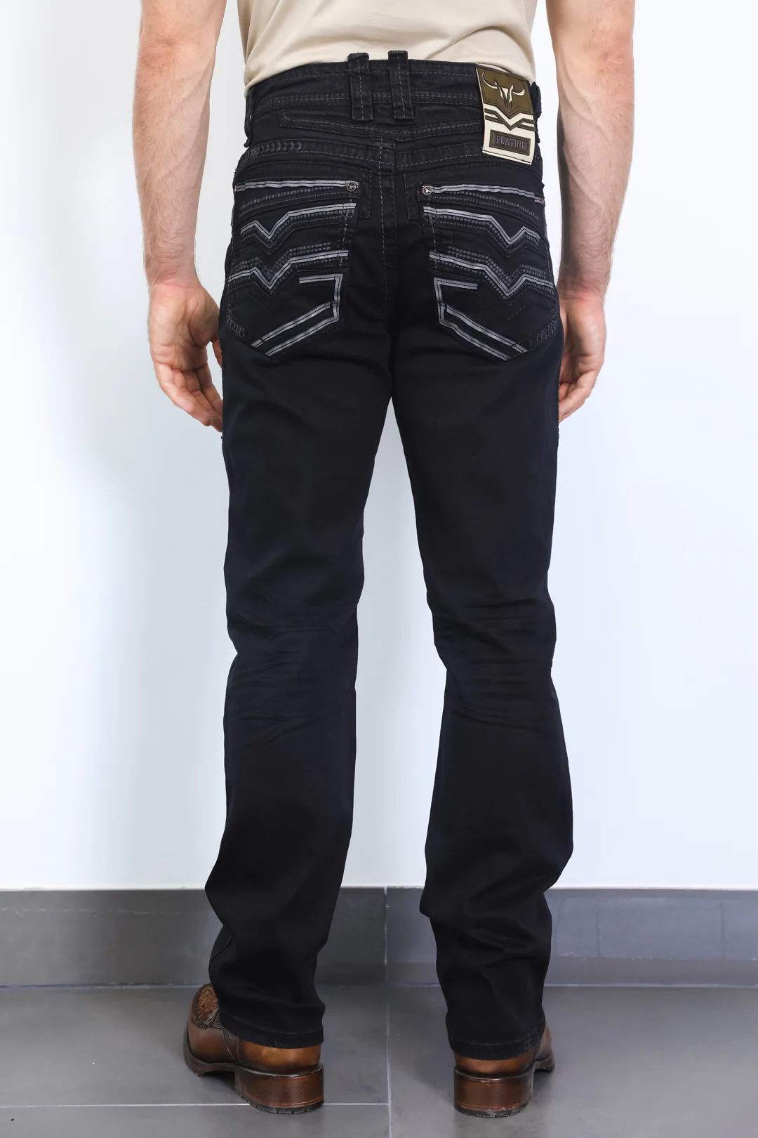 Holt Men's Black Slim Boot Cut Jeans