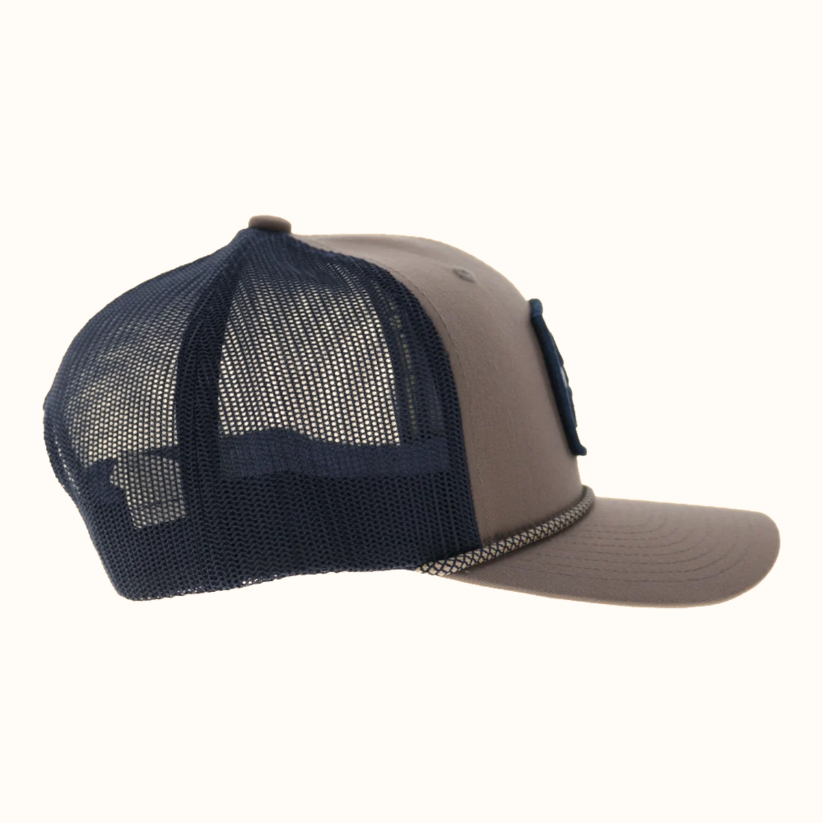 Hooey Zenith Trucker Hat navy mesh back and adjustable snapback side view