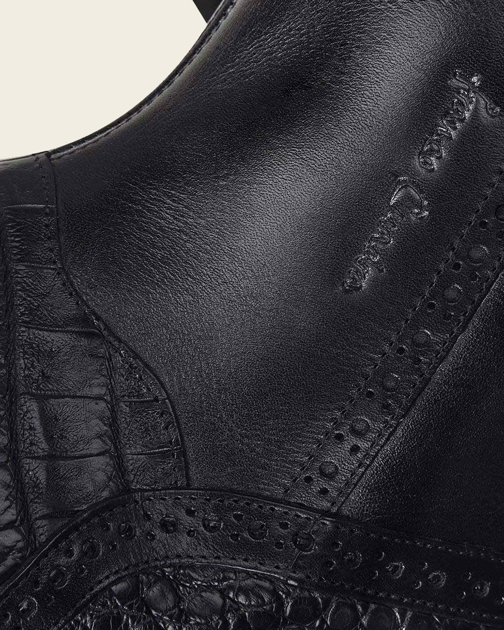 Hand-Painted Exotic Black Leather Dress Boots