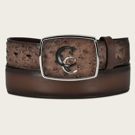 Brown Western Ostrich Belt