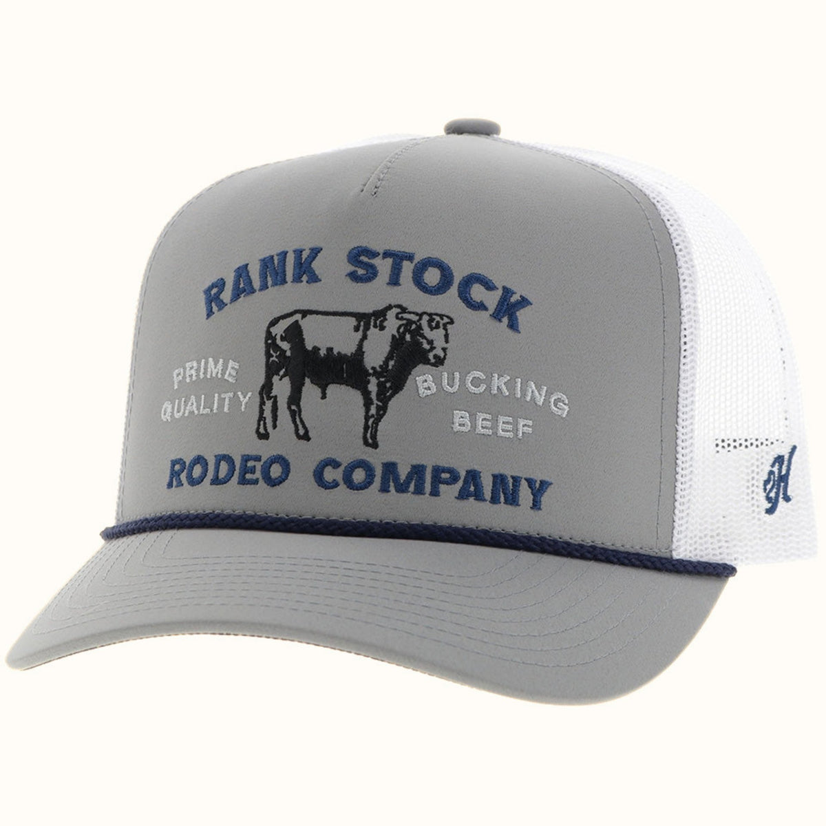 Hooey Rank Stock Rodeo Company embroidered front angle view
