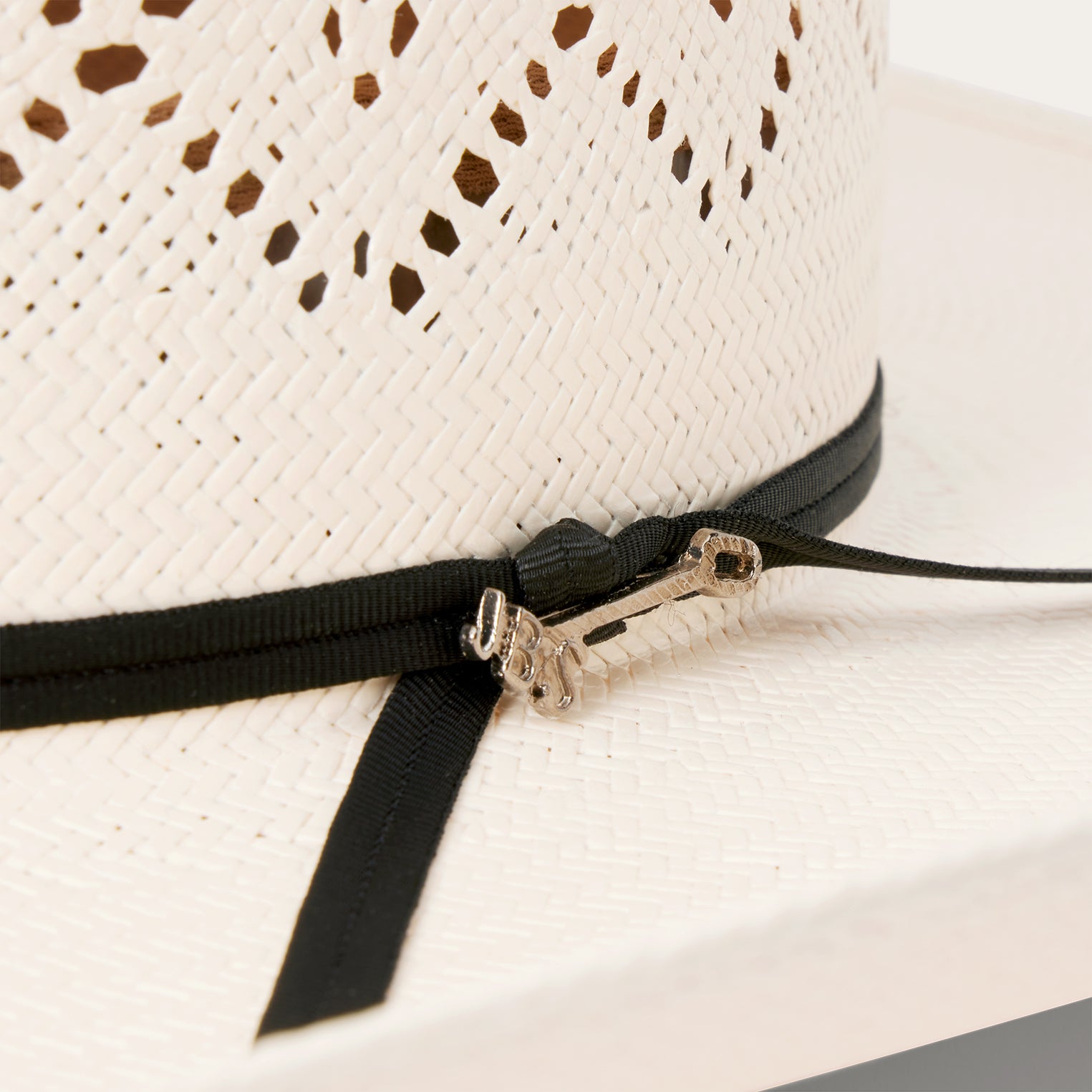 Stetson Brookwood 10X straw cowboy hat hatband detail
