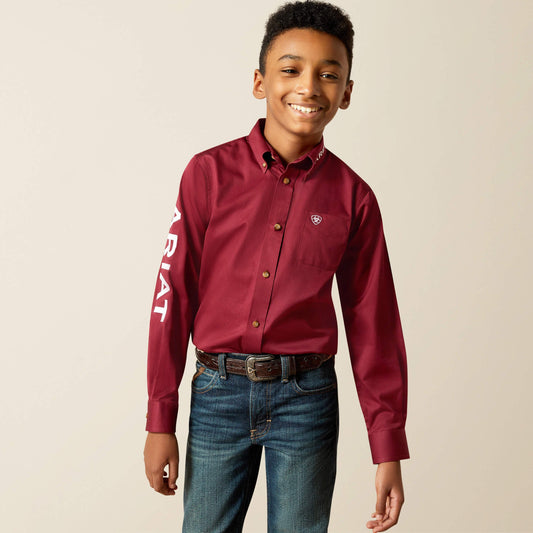 Camisa de sarga de ajuste clásico con logotipo del equipo