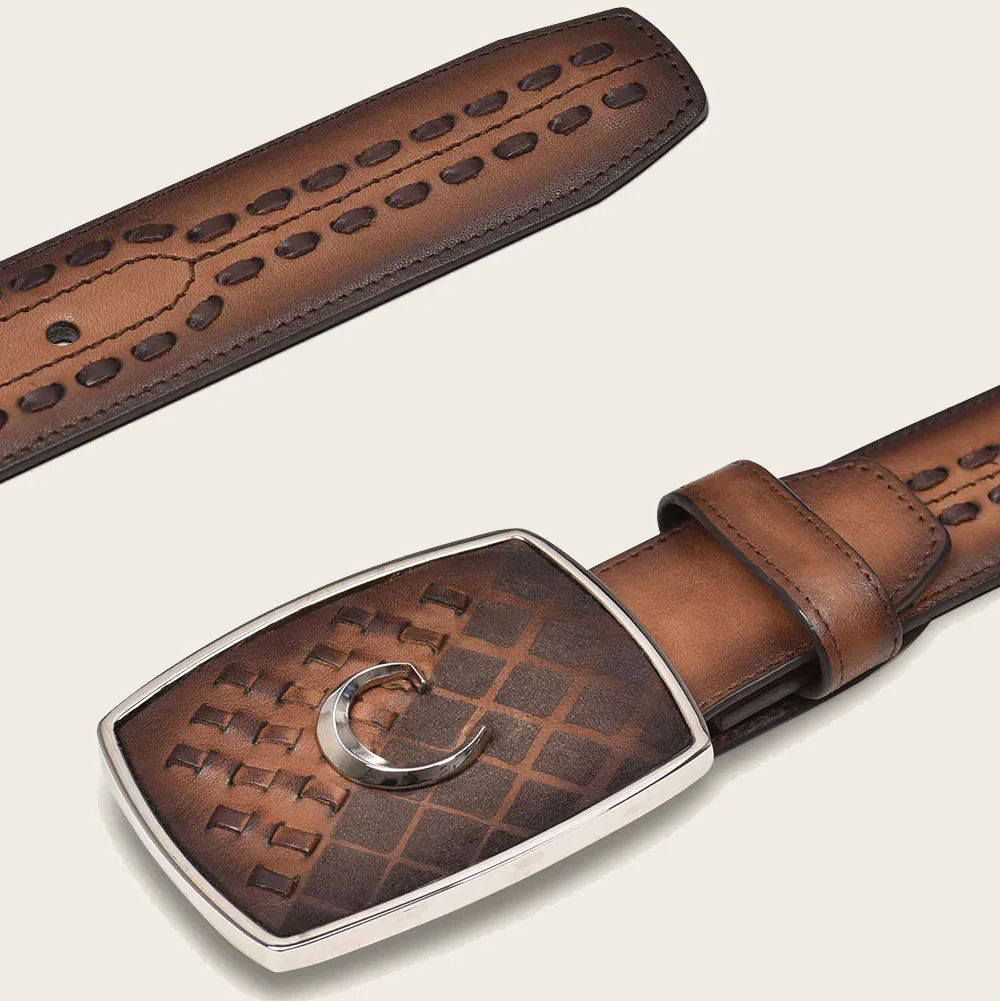 Cinturón bovino miel Western