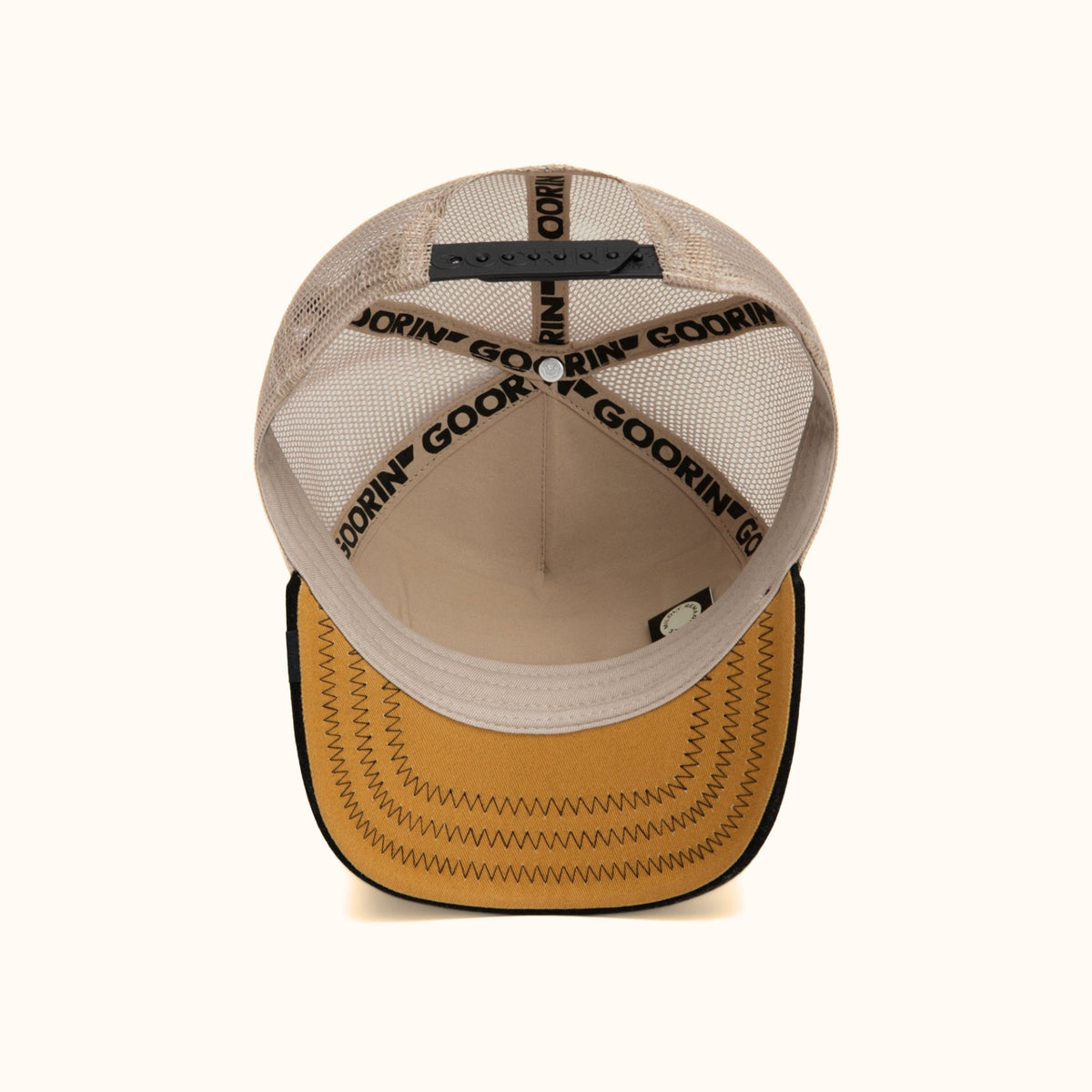 Goorin Bros. Canyon Rowdy black trucker hat bottom view