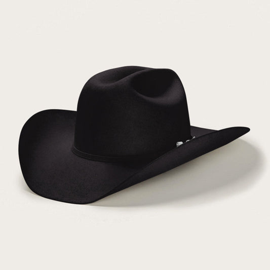 Stetson Deadwood 4X Black Cowboy Hat angled view in black felt