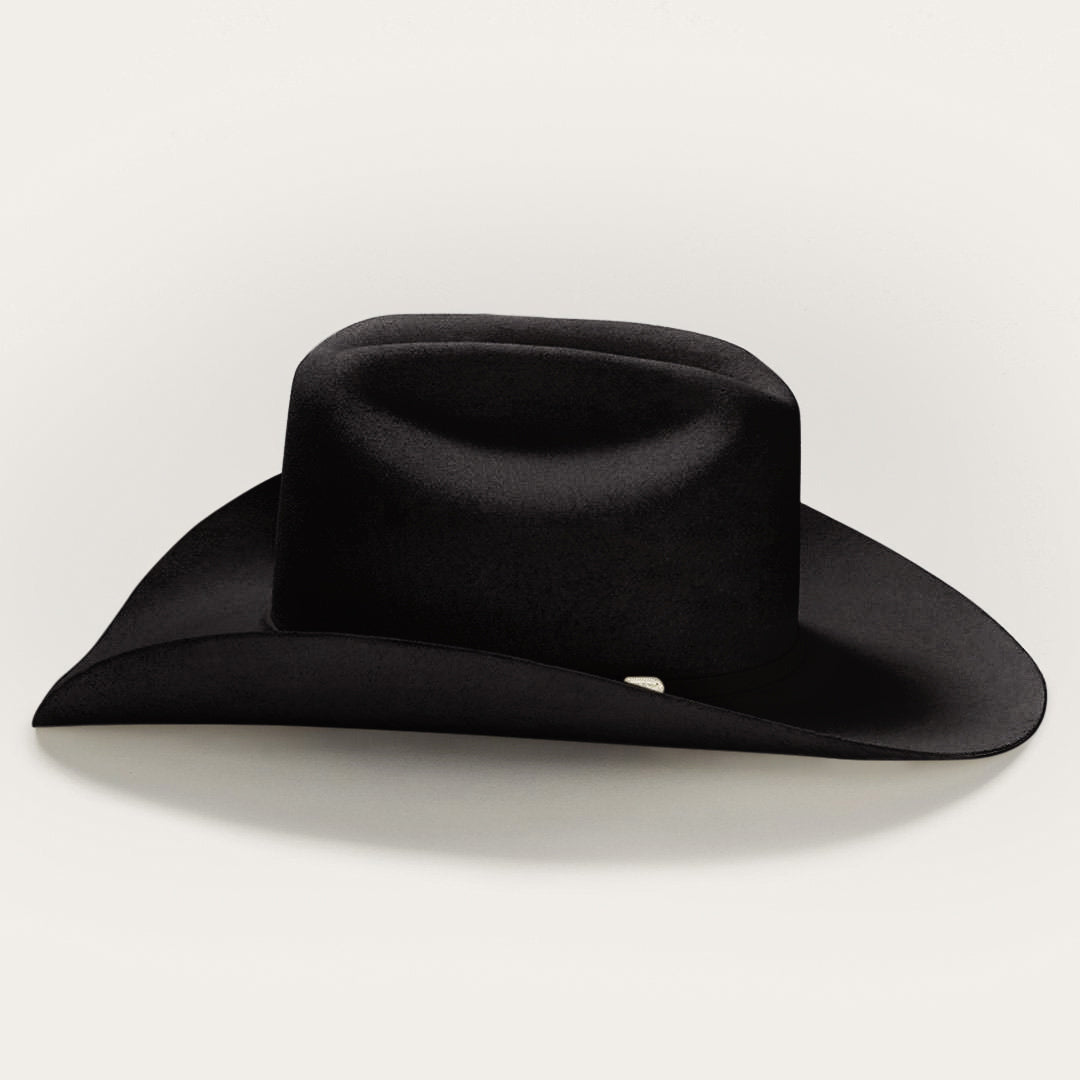 Stetson Deadwood 4X Black Cowboy Hat side view in black felt